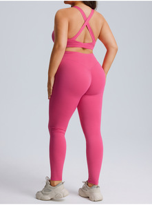 Ensembles de fitness actifs grande taille 2026 pour femmes – Tenues 2 pièces : Leggings de yoga taille haute et soutien-gorge de sport – Vêtements de sport respirants - Product Image 2