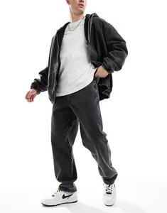 Pantalones de mezclilla de algodón 100% de talla grande, sueltos apilados, lavados a la piedra, verano, borde crudo, calle alta, estilo Hip-Hop, bolsillos múltiples - Product Image 2