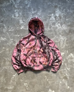 Chándal de camuflaje rosa con estampado de árboles por sublimación personalizado OEM, sudadera con capucha de forro polar de alta calidad con cremallera y pantalón holgado de pierna ancha. - Product Image 3