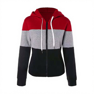 Custom Color Women's Hooded Autumn Hoodies Sweatshirts 100% Polyester Cheap Price <b>Zipper</b> High Quality Wholesale Quick Dry - Product Image 1