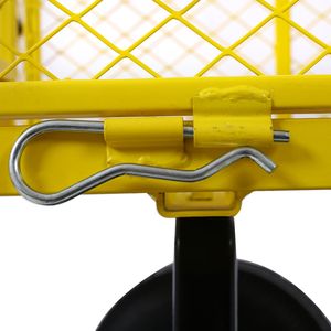Carretilla de Jardín de Acero Amarillo con Capacidad para 550 lb y 3 Pies Cúbicos, con Laterales de Malla Extraíbles para Remolques Agrícolas - Product Image 5