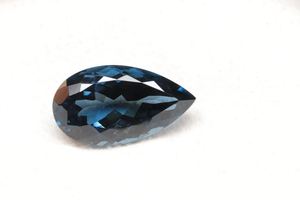 พลอยโทแพซลอนดอนสีน้ำเงินทรงลูกแพร์เจียระไนอย่างสวยงาม - พลอยโทแพซลอนดอนคุณภาพสูงขนาด 8x6 มม. หินธรรมชาติเจียระไน - Product Image 2