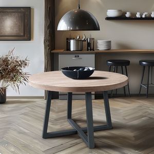 Tavolo da Pranzo Rotondo per un'Esperienza Culinaria Confortevole ed Elegante - Product Image 1