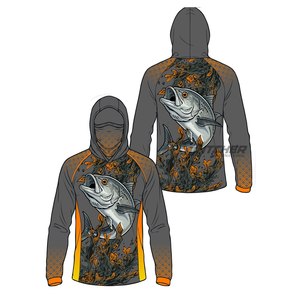 Camisa de Pesca con Capucha y Protección Facial, Personalizada, Impermeable, Anti-UV 50+, de Secado Rápido para Pescadores (OEM Poliéster) - Product Image 2