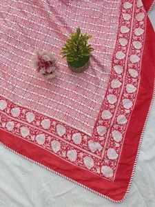 Couverture en coton doux et respirant imprimée à la main, couette Dohar pour toutes les saisons, couette imprimée florale idéale pour canapé, lit, sofa - Product Image 4