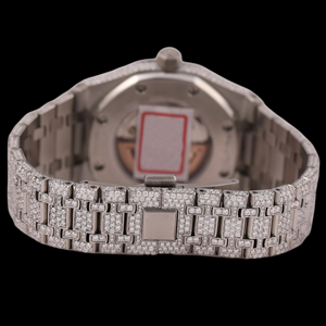 Reloj de Pulsera Premium para Hombre con Diseño Único, Esfera Redonda de Moissanita, Números Arábigos, Totalmente Cubierto de Piedras y con Función de Fecha Automática - Product Image 3