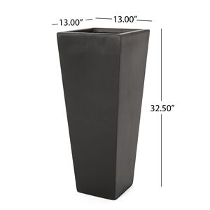 Fioriera Moderna da Esterno in Pietra MGO 33x83 cm, Vaso e Fioriera Neri - Product Image 4