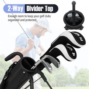 Borsa da Golf Portatile a Doppio Trasporto con Tasca con Cerniera e Porta Bottiglia, con Tracolla e Maniglia Superiore Grigia e Nera - Product Image 3