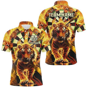 เสื้อโปโลพิมพ์ลายแบบซับลิเมชั่นสำหรับผู้ชาย  ผ้าโพลีเอสเตอร์ 100% - Product Image 3