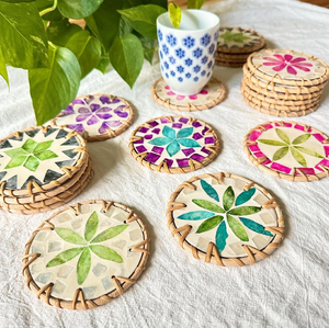 ที่รองแก้วหวายประดับมุก งานฝีมือ ยั่งยืน สวยงาม คุณภาพดีที่สุด - Product Image 6