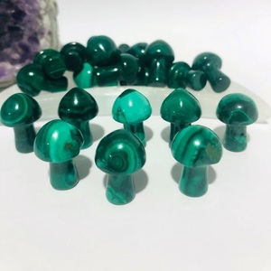 Sculpture de champignon en malachite naturelle verte rayée, cristal de guérison pour Reiki, Feng Shui, décoration, vente en gros - Product Image 6