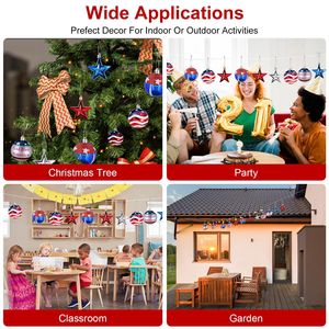 24 Piezas de Adornos Colgantes Patrióticos para Festivales, Bolas y Estrellas, Día de la Independencia, 4 de Julio, Decoración para Árbol de Navidad, Pared, Interiores, Fiestas - Product Image 4