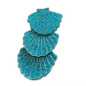 Handmade Modern Home Accent Beaded Glass Coasters <b>Table</b> <b>Protection</b> Mats & Pads for Home Decor - Product Image 6