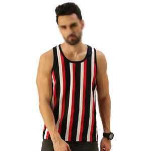 Cheap Price <b>Top</b> Quality Men's Clothing <b>Tank</b> <b>Tops</b> Breathable Workout Gym Fitness Men <b>Tank</b> <b>Top</b> Cotton <b>Striped</b> Design Crewneck 2026 - Product Image 1