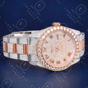 Reloj de Diamantes Moissanite Personalizado de 41 mm, Automático, Mecánico, de Acero Inoxidable, Resistente al Agua, para Hombre, Hecho a Mano, con Incrustaciones de Joyas - Product Image 4