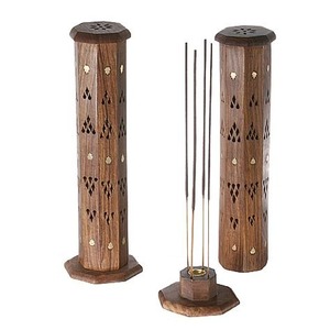 Brûleur à Bakhoor en bois artisanal élégant avec coupelle à encens en métal pour parfumer la maison et la décoration traditionnelle - Product Image 3