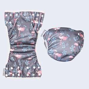 Couche maillot de bain réutilisable/Costume de bain Design flamant rose - Product Image 3