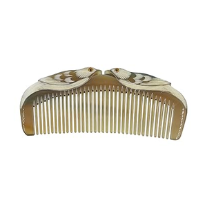 Peigne à cheveux élégant en corne de buffle avec manche en forme d'éléphant, lot de 2, artisanat naturel, fournisseur en gros à bas prix - Product Image 6