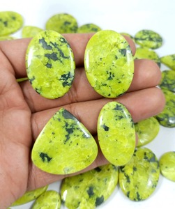 Lote al por mayor de cabujones de lizarita natural, cuarzo verde, piedra preciosa para fabricación de joyas, formas mixtas lisas, propiedades curativas - Product Image 4