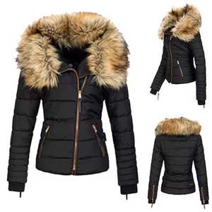 Men Black Hooded Waterproof Puffer <b>Jacket</b> Casual Winter <b>Fleece</b> <b>Lined</b> 300g Nylon Shell Polyester Filling - Product Image 3