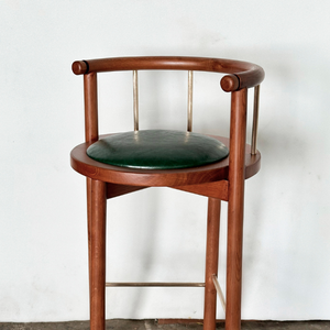 Taburete de Bar Moderno de Madera Maciza Ecológica, Resistente al Agua, con Asiento Verde, Diseño de Mediados de Siglo, para Hogar, Comedor, Escuela, Taller - Product Image 4