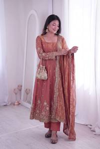 Designer Anarkali Suit for Women Embroidered Party Wear Salwar Kameez with Dupatta Wedding Festive Indian Ethnic <b>Dress</b> - Product Image 5