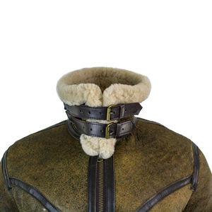 Blouson aviateur en cuir de mouton sur mesure pour homme avec fermeture éclair, imperméable et coupe-vent, logo personnalisé - Product Image 4