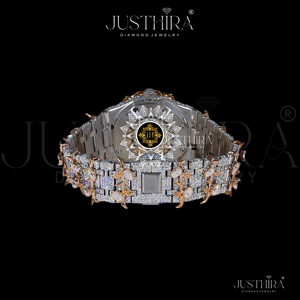 Luxury Two Tone Men's Stainless Steel Iced Diamond Analog Wrist <b>Watch</b> VVS Moissanite Glass Water Resistant 42mm <b>Mechanical</b> <b>Watch</b> - Product Image 4