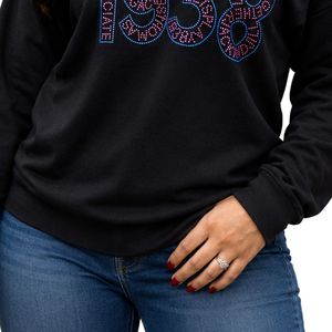 Sweat-shirt noir à col rond, pull décontracté à manches longues pour femmes, à porter au quotidien, streetwear, style sportif, vêtements confortables - Product Image 6