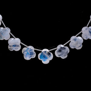 Cuentas redondas de piedra lunar arcoíris Natural, piedras de cristal iridiscentes facetadas para pulsera, fabricación de joyas y accesorios de bricolaje - Product Image 2