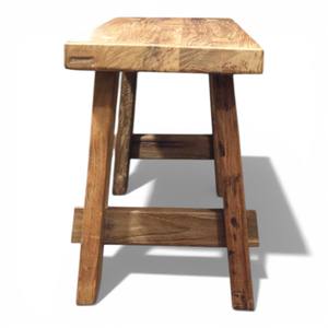 Banco Rústico de Madera de Teca Reciclada, Hecho a Mano, Estilo Wabi-Sabi, Asiento Vintage de Madera Maciza para Sala de Estar y Hotel - Product Image 3