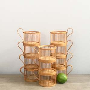 Housse de bouteille en bambou tressé, de haute qualité, faite à la main, pour tasse ou mug, au prix le plus bas - Product Image 3