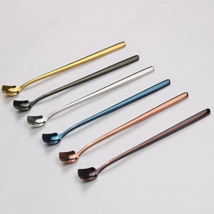 Cuchara de Acero Inoxidable Colorida con Mango Largo, Cuchara para Postre, Helado, Café, Cuchara para Mezclar, Vajilla Premium - Product Image 2
