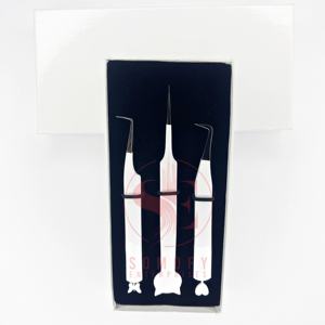 Pinzas de pestañas de volumen profesional con etiqueta privada personalizada, punta de fibra de aislamiento fuerte, extensiones de acero inoxidable con logotipo - Product Image 5