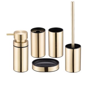 Juego de accesorios de baño de metal de la más alta calidad en negro, personalizable en color, un complemento sofisticado para hogares contemporáneos. - Product Image 2