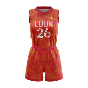 ชุดบาสเก็ตบอลแบบสปอร์ตคอวีแขนกุดพิมพ์ลายตัวอักษรตามสั่งสำหรับเด็กผู้หญิงไซส์พลัส ผ้าตาข่ายระบายอากาศได้ดี - Product Image 5