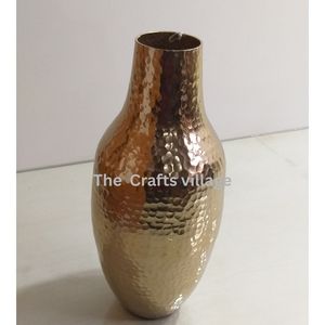 Handmade Hammered Metal Vase Decorative Tabletop Flower Vase <b>Rustic</b> Textured Finish Elegant Home Decor Accent Centerpiece Gift - Product Image 3