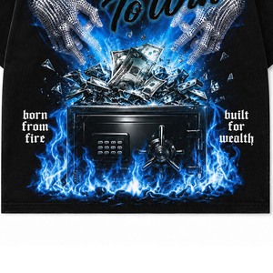 เสื้อยืดโอเวอร์ไซส์ผู้ชาย Ready To Win ลายพิมพ์ คอโอ แขนสั้น ผ้าคอตตอนเจอร์ซีย์ 100% ทรงพอดีตัว - Product Image 3