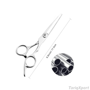 Ciseaux de coiffure professionnels en acier inoxydable, lame tranchante, pour droitiers, manche long et confortable, logo personnalisé, coupe de cheveux - Product Image 5