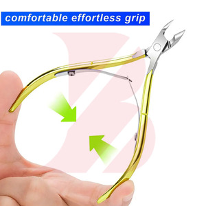 ชุดกรรไกรตัดหนังกำพร้าแบบมืออาชีพสำหรับขายส่ง สีทองเคลือบสีรุ้ง ทำจากสแตนเลส ด้ามจับตามหลักสรีรศาสตร์ ป้องกันสนิม คมกริบ - Product Image 3