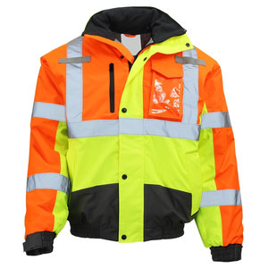 Chaqueta de Seguridad de Alta Visibilidad Clase 3, Impermeable, Reflectante, Naranja, Amarilla, Negra, Ropa de Trabajo, Logotipo Personalizado, Luz LED Intermitente - Product Image 1