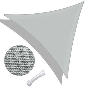 Tenda Parasole Triangolare Grigia 28 X 28 X 28, Rete di Copertura Resistente per Esterni - Product Image 1