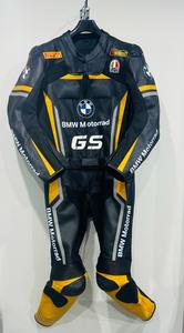 Traje de Motocicleta de Cuero Genuino para Hombre, Manga Larga, Bloques de Color Negro y Azul, Secado Rápido, Transpirable, con Serigrafía, Ropa de Carreras - Product Image 4