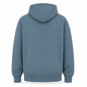 Sudadera con Capucha Premium Azul Polvoriento sin Cordones, Unisex, de Algodón Grueso, con Bolsillo Canguro, Estilo Urbano Personalizado para Hombre - Product Image 2