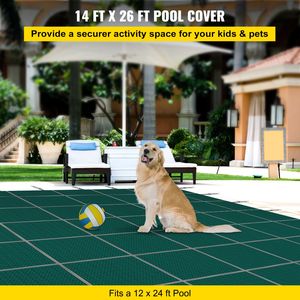 Telo di Copertura Rettangolare Invernale per Piscine Fuori Terra, Alta Resistenza, 4,27 m x 7,92 m, in Rete PVC a Tripla Cucitura per Laghetti e Piscine - Product Image 2