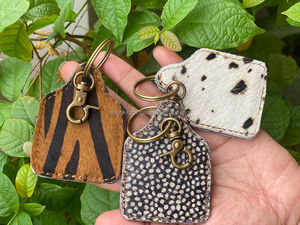 Nouveauté porte-clés en cuir de vachette porte-clés en cuir imprimé vache léopard porte-clés élégants - Product Image 2
