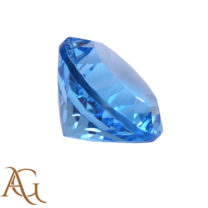 Topacio Azul Suizo Natural, Tallado Redondo con Láser, Tallado en Intaglio, Gema Suelta, Fabricante, Venta al por Mayor, Fabricación de Joyería - Product Image 3