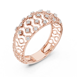 Anillo de Diamantes Cultivados en Laboratorio para Mujer CROWNLINK, Oro Rosa de 18 Quilates, Minimalista, Chapado en Rodio, para Compromiso, Fiesta, San Valentín, Regalo, Evento Glamuroso - Product Image 1