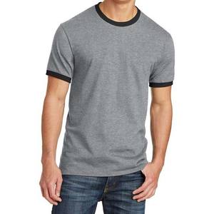 T-shirt de sport à manches courtes pour homme, 100 % coton, col rond, design contrasté bicolore - Product Image 6
