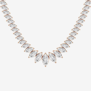 24 Ctw Marquise Lab Grown Diamond Graduated Fashion Chain <b>Necklace</b> for Women Elegant Sparkling <b>Statement</b> Jewelry - Product Image 3